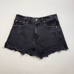 Abercrombie & Fitch Black Jean Shorts Distressed Style